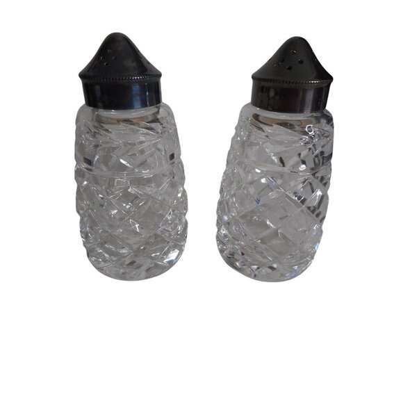 Waterford Other - Vintage Waterford Glandore Crystal EPNS Silver Plate Salt & Pepper Shakers